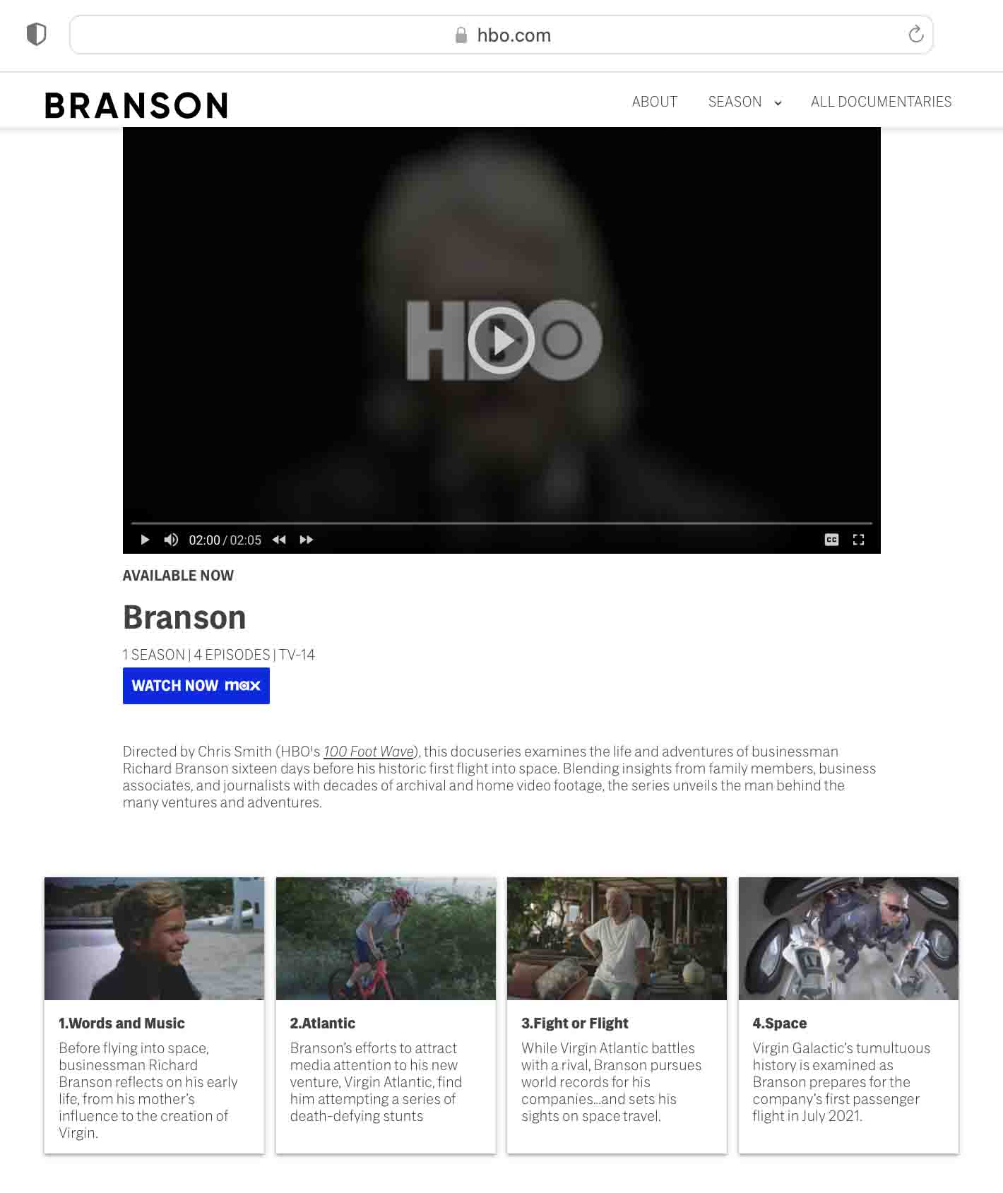 BRANSON - Documentary (website)